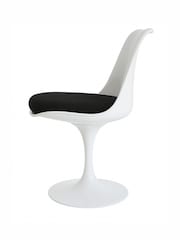 Fusion Living Charcoal Grey Tulip Dining Chair with Bouclé Cushion - Image 3 of 5