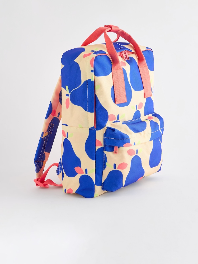 Blue/Ecru Pear Double Handle Backpack - Image 1 of 5