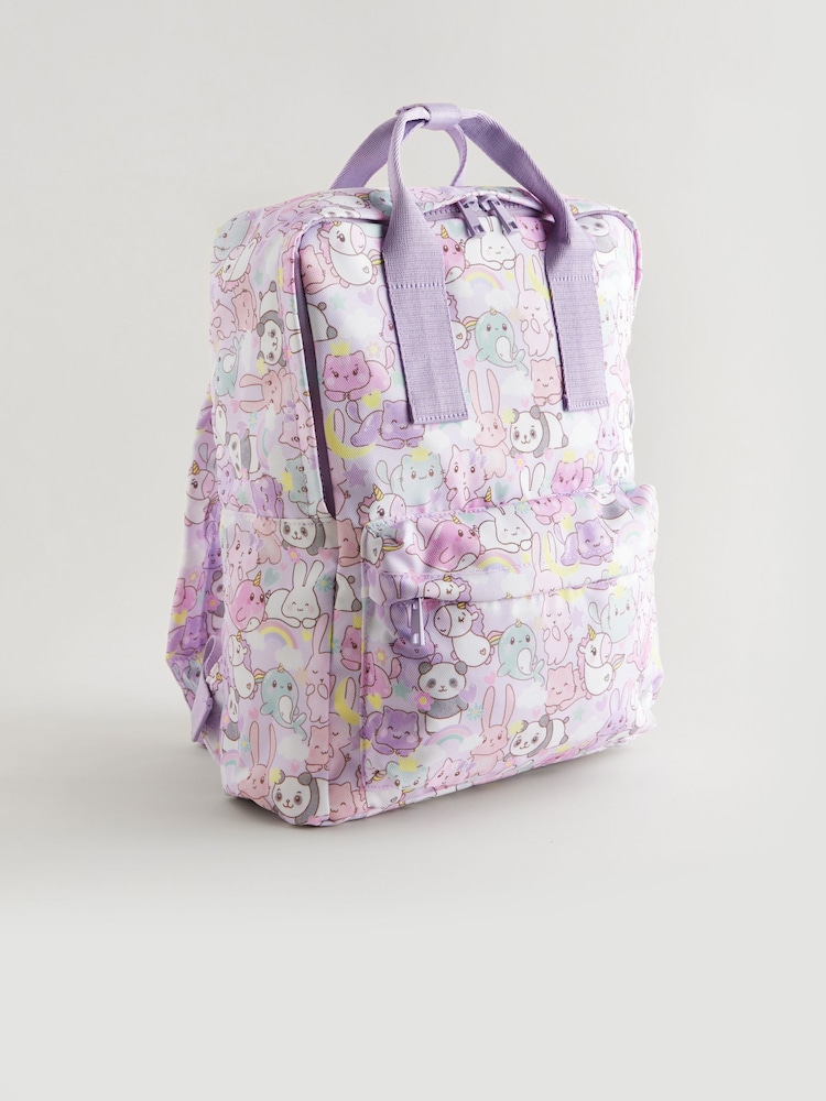 Purple Kawaii Character Double Handle Backpack - Image 1 of 5