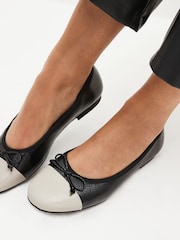 Black/White Toe Cap Regular/Wide Fit Forever Comfort® Ballerinas Shoes - Image 2 of 8