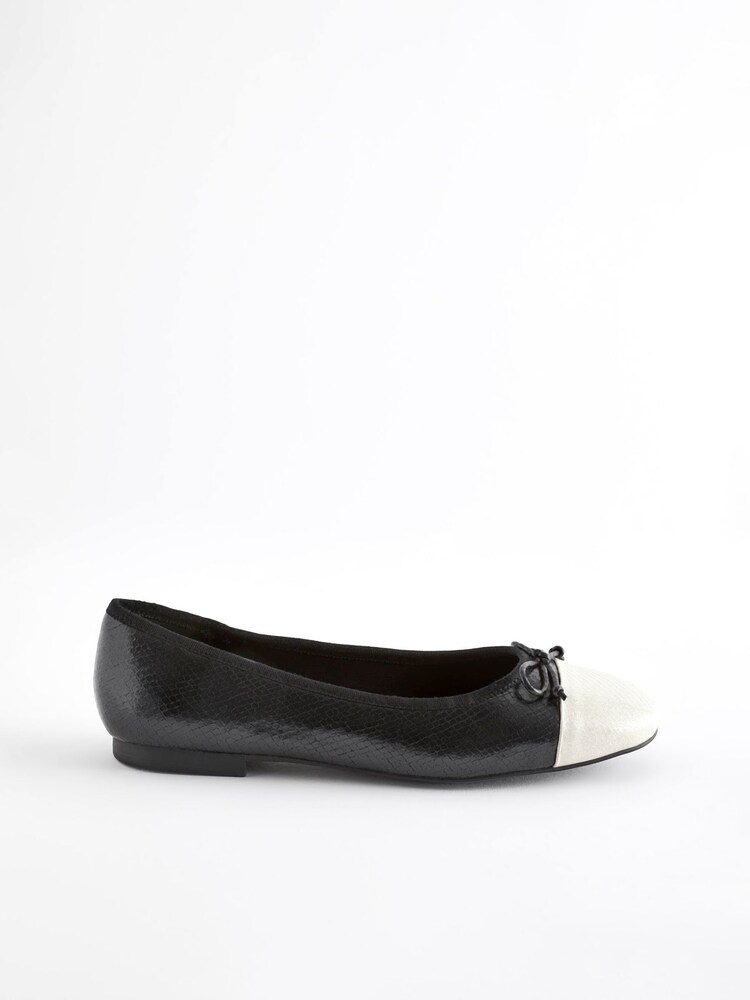 Black/White Toe Cap Regular/Wide Fit Forever Comfort® Ballerinas Shoes - Image 3 of 8