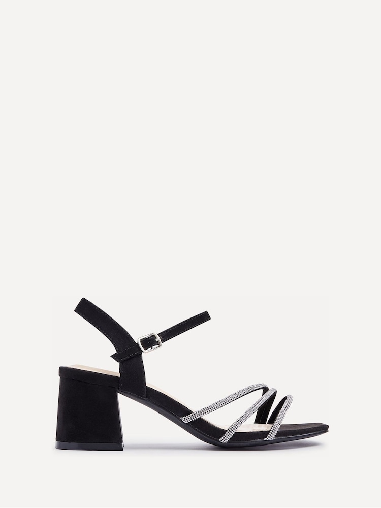 Linzi Black Mariah Wide Fit Embellished Heeled Sandals - Image 2 of 5 Linzi Black Mariah Wide Fit Embellished Heeled Sandals - Image 2 of 5