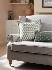 Sage Green Woodblock Cushion - Image 1 of 4