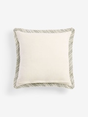 Sage Green Woodblock Cushion - Image 3 of 4