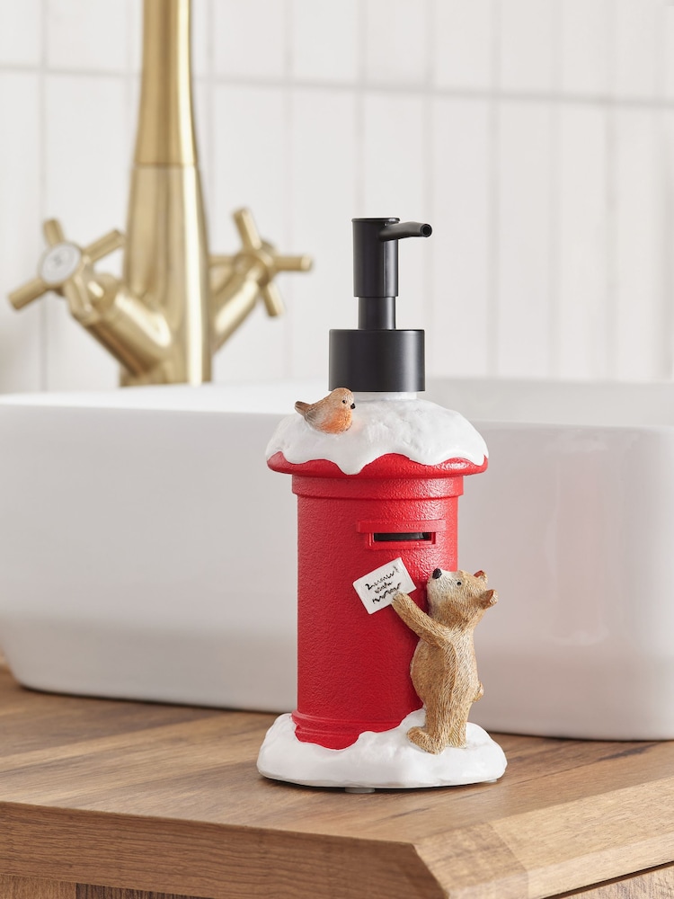 Red Bertie Bear Christmas Letter Soap Dispenser - Image 1 of 3