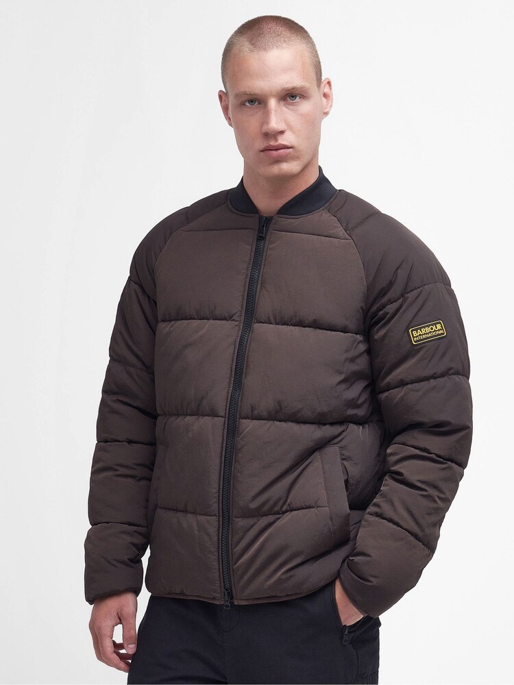 Barbour® International Chocolate Brown Cluny Quilted Jacket - Image 1 of 8 Barbour® International Chocolate Brown Cluny Quilted Jacket - Image 1 of 8