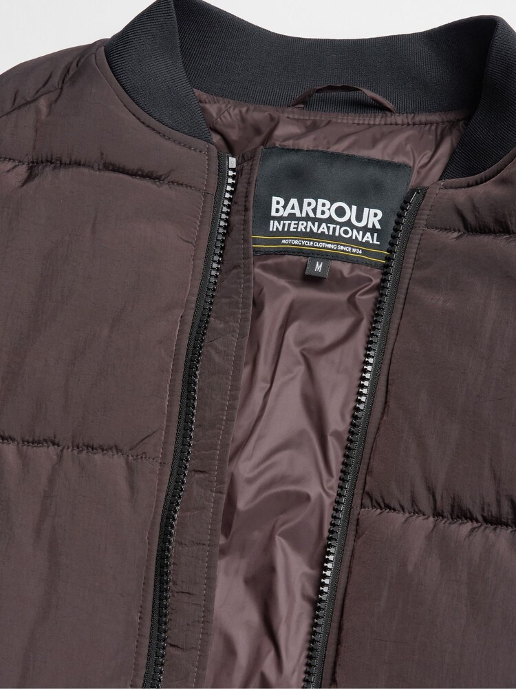 Barbour® International Chocolate Brown Cluny Quilted Jacket - Image 8 of 8 Barbour® International Chocolate Brown Cluny Quilted Jacket - Image 8 of 8