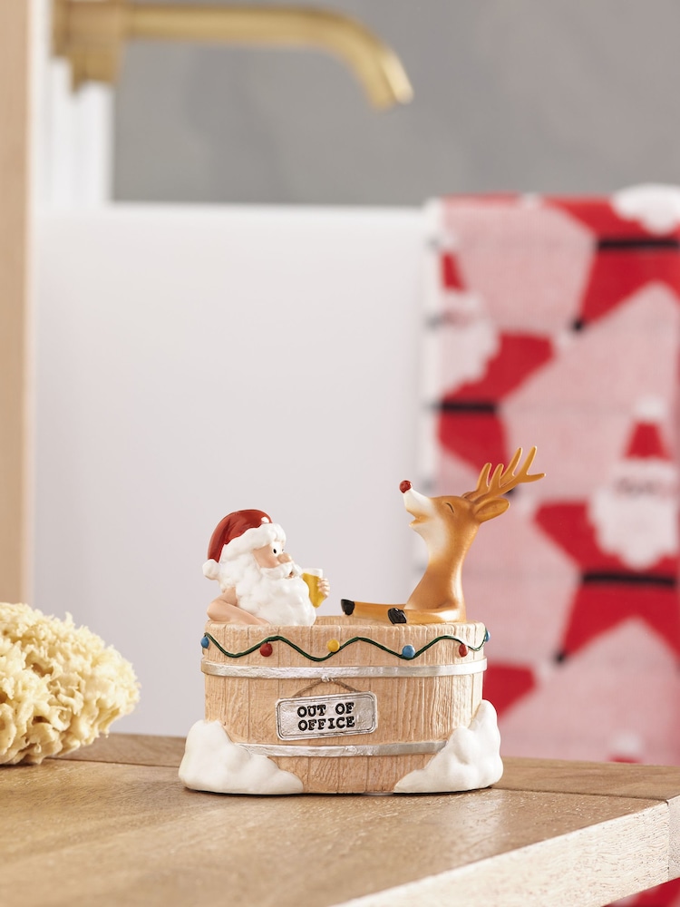 Natural Hot Tub Santa Christmas Ornament - Image 1 of 5