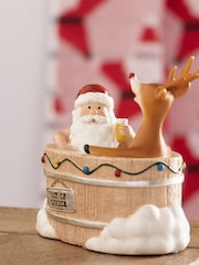 Natural Hot Tub Santa Christmas Ornament - Image 2 of 5