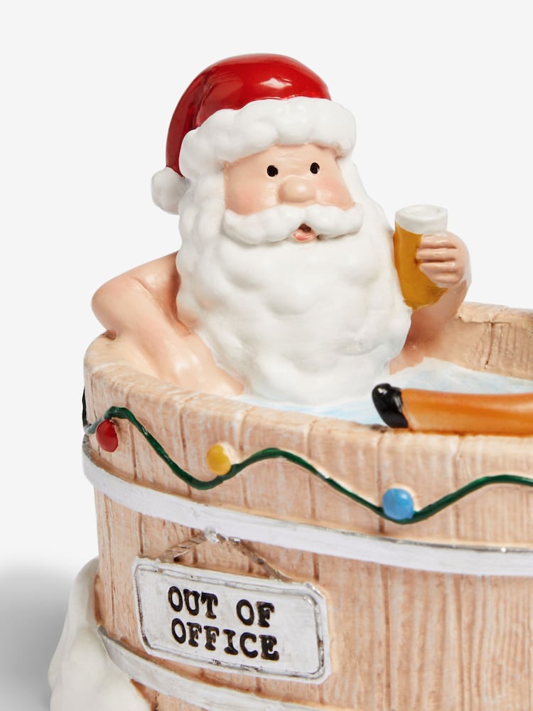 Natural Hot Tub Santa Christmas Ornament - Image 5 of 5
