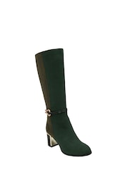 Lotus Green Heeled Knee High Boots - Image 1 of 4