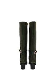 Lotus Green Heeled Knee High Boots - Image 3 of 4