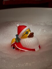 Red Light Up Party Santa Christmas Rubber Duck - Image 2 of 6
