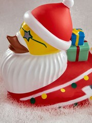 Red Light Up Party Santa Christmas Rubber Duck - Image 3 of 6