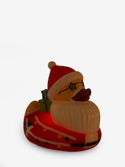 Red Light Up Party Santa Christmas Rubber Duck - Image 5 of 6