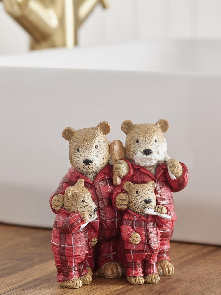 Red Bertie Bear Family Ornament - Image 1 of 7