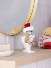 Natural Bertie Bear Christmas Bathroom Ornament - Image 1 of 5