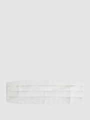 Reiss Ecru Parma Silk Blend Pleated Cummerbund - Image 1 of 4