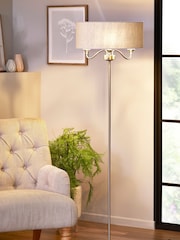 Brushed Chrome Burford 3 Light Floor Lamp - Image 1 of 4