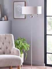 Brushed Chrome Burford 3 Light Floor Lamp - Image 2 of 4