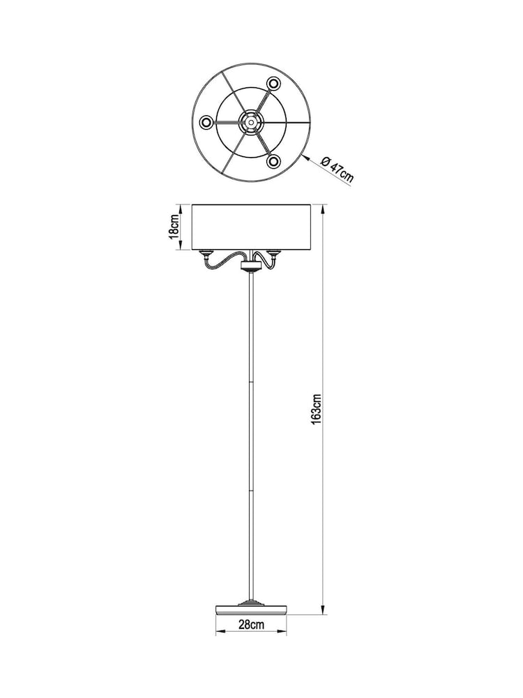 Brushed Chrome Burford 3 Light Floor Lamp - Image 4 of 4