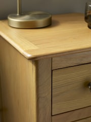 Julian Bowen Oak Somerset Compact 3 Drawer Bedside Table - Image 5 of 10