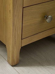 Julian Bowen Oak Somerset Compact 3 Drawer Bedside Table - Image 6 of 10