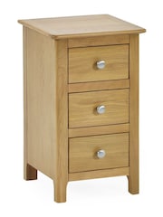 Julian Bowen Oak Somerset Compact 3 Drawer Bedside Table - Image 7 of 10