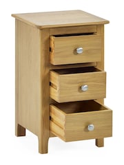 Julian Bowen Oak Somerset Compact 3 Drawer Bedside Table - Image 8 of 10