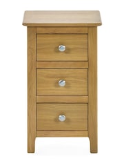 Julian Bowen Oak Somerset Compact 3 Drawer Bedside Table - Image 9 of 10