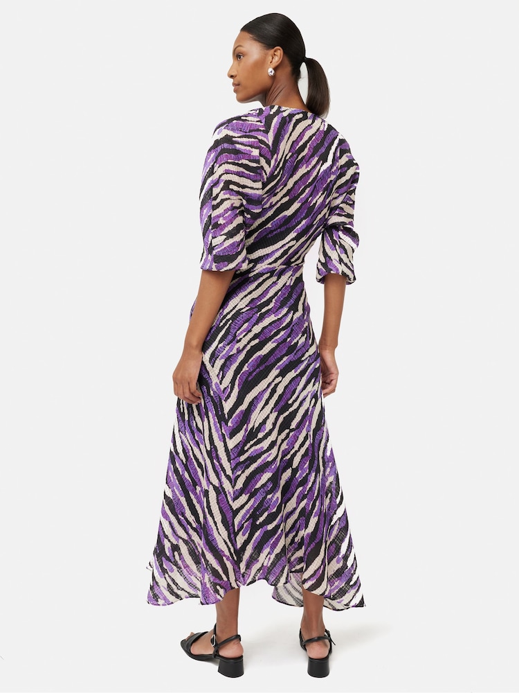Jigsaw Purple Abstract Zebra Midi Dress - Image 2 of 7