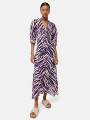 Jigsaw Purple Abstract Zebra Midi Dress - Image 3 of 7