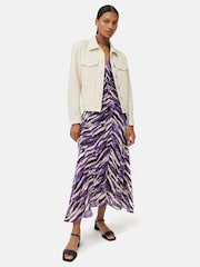 Jigsaw Purple Abstract Zebra Midi Dress - Image 4 of 7