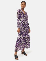 Jigsaw Purple Abstract Zebra Midi Dress - Image 5 of 7