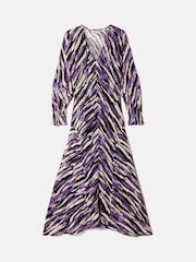 Jigsaw Purple Abstract Zebra Midi Dress - Image 7 of 7