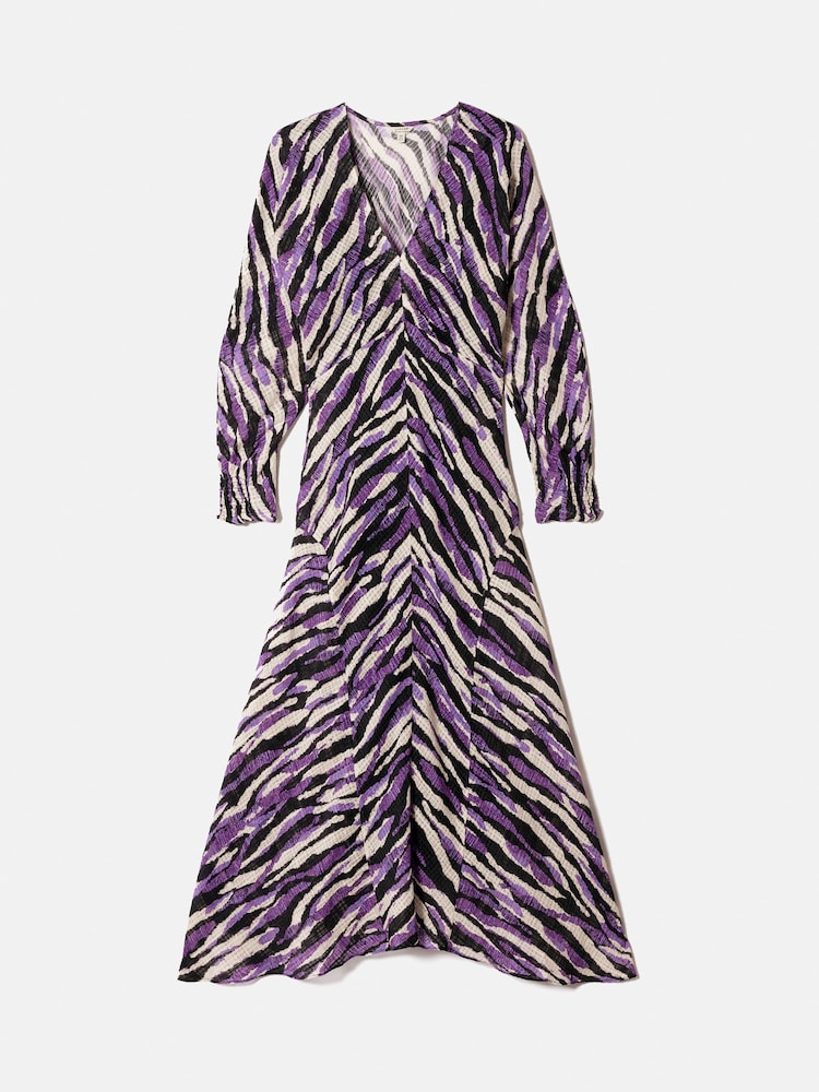 Jigsaw Purple Abstract Zebra Midi Dress - Image 7 of 7
