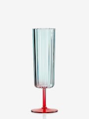 Multi Bright Plastic Picnic Drinkware Set of 4 Flute Glasses - Image 6 of 7