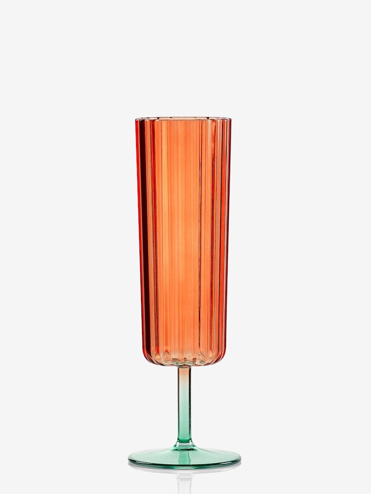 Multi Bright Plastic Picnic Drinkware Set of 4 Flute Glasses - Image 7 of 7