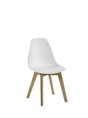 Julian Bowen Set of 2 White Agatha White Plastic Dining Chairs with Wooden Legs - Image 10 of 14