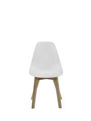 Julian Bowen Set of 2 White Agatha White Plastic Dining Chairs with Wooden Legs - Image 11 of 14