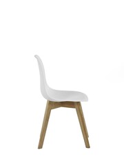 Julian Bowen Set of 2 White Agatha White Plastic Dining Chairs with Wooden Legs - Image 12 of 14