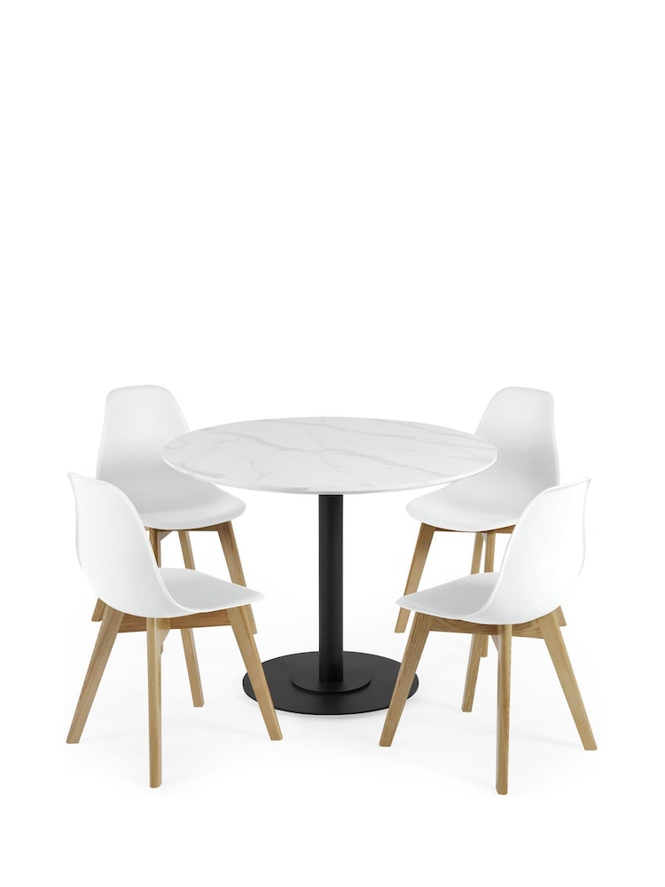 Julian Bowen Set of 2 White Agatha White Plastic Dining Chairs with Wooden Legs - Image 14 of 14 Julian Bowen Set of 2 White Agatha White Plastic Dining Chairs with Wooden Legs - Image 14 of 14