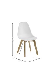 Julian Bowen Set of 2 White Agatha White Plastic Dining Chairs with Wooden Legs - Image 3 of 14