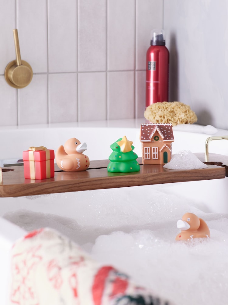 Set of 5 Brown Gingerbread Christmas Bath Buddies - Image 1 of 4 Set of 5 Brown Gingerbread Christmas Bath Buddies - Image 1 of 4