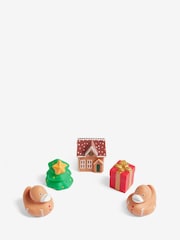 Set of 5 Brown Gingerbread Christmas Bath Buddies - Image 3 of 4