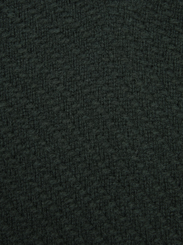 Reiss Forest Green Tempo Senior Slim Fit Knitted Half-Zip Funnel Neck Jumper - Image 5 of 5