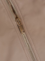 Reiss Neutral Lola Leather Zip-Front Jacket - Image 7 of 7
