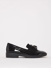 Simply Be Black Tassel Trim Slipper Cut Loafers In Extra Wide Fit - Image 4 of 4
