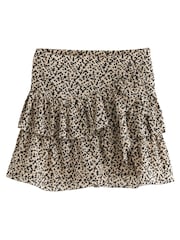 Black/White Tiered Ruffle Mini Skirt - Image 6 of 7