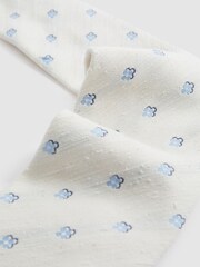 Reiss Cream Francesco Silk Blend Textured Floral Print Tie - Image 3 of 5
